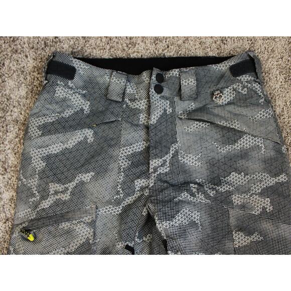 Obermeyer Youth Ski Snowboard Pants Boys Large Gray Camo Waterproof - Picture 2 of 10